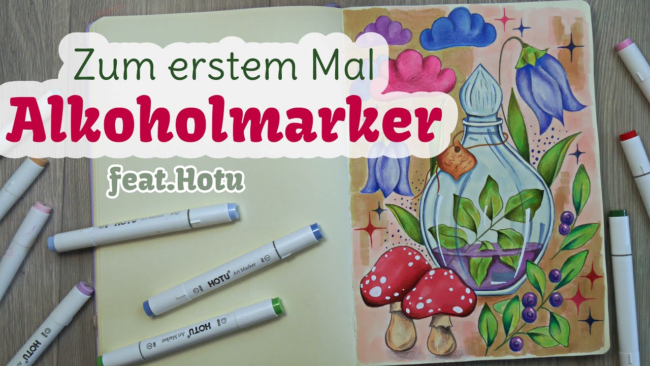 Künstlerin testet🩷Malen mit Alkoholmarkern🩷Anfängerin malt mit günstigen Markern💕Gewinner Dotcard💕