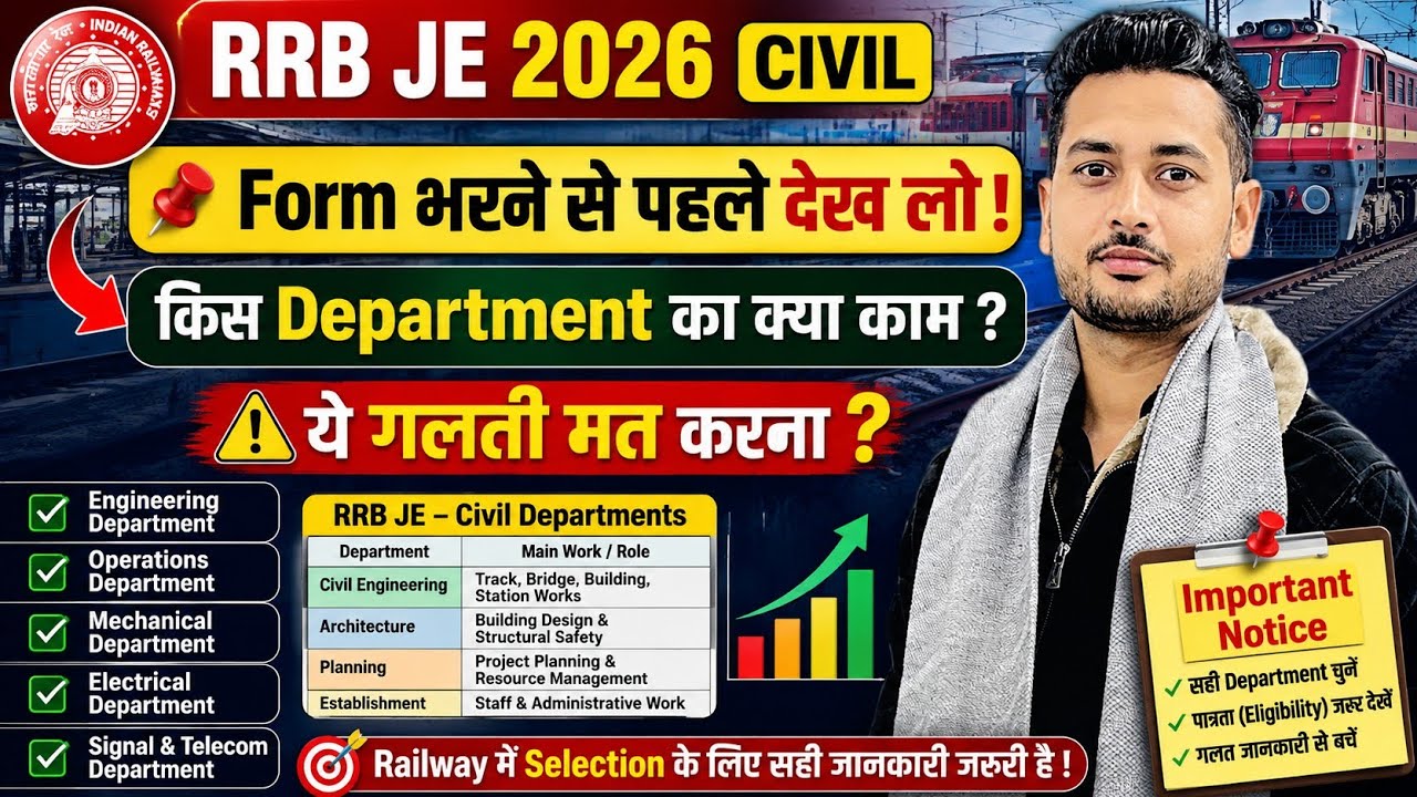 RRB JE CIVIL POST PREFERENCE | RRB JE CIVIL VACANCY 2026 | RRB JE CIVIL ENGINEERING | rrb je civil