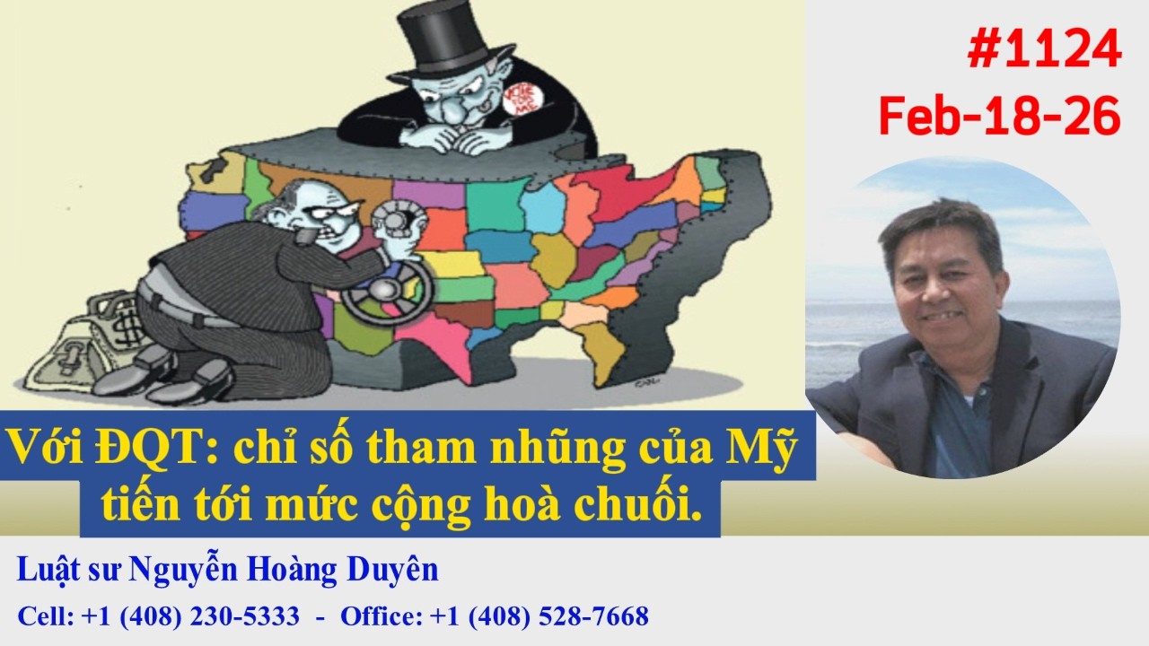 LS NHDuyên - DGCB#1124 - Với ĐQT: chỉ số tham nhũng của Mỹ tiến tới mức cộng hoà chuối.