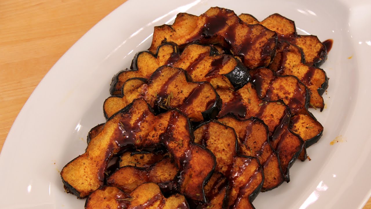 Balsamic Glazed Roasted Acorn Squash - Laura in the Kitchen Episode 248