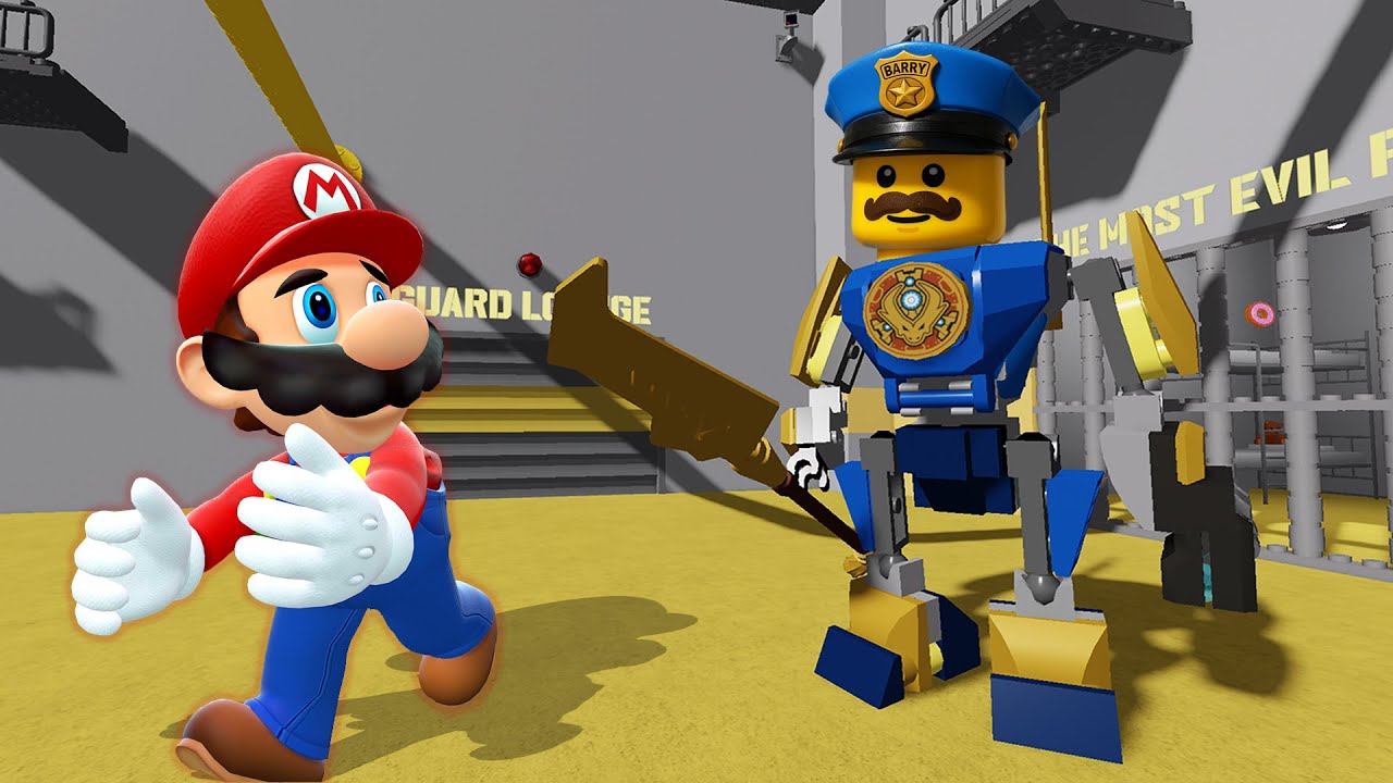 Escaping LEGO Barry in Roblox! Mario Plays: BARRY PRISON RUN