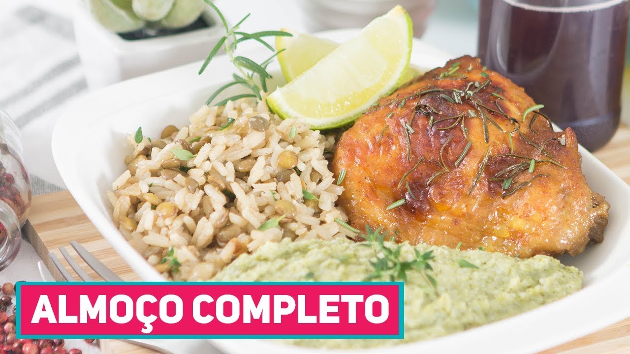 ALMOÇO completo com FRANGO ASSADO mais RÁPIDO e gostoso + Acompanhamentos - Receitas de Minuto 407