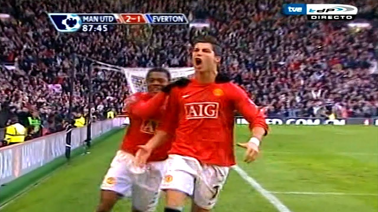 Cristiano Ronaldo SAVED UNITED Against Everton (2 WINNING GOALS) In 07-08