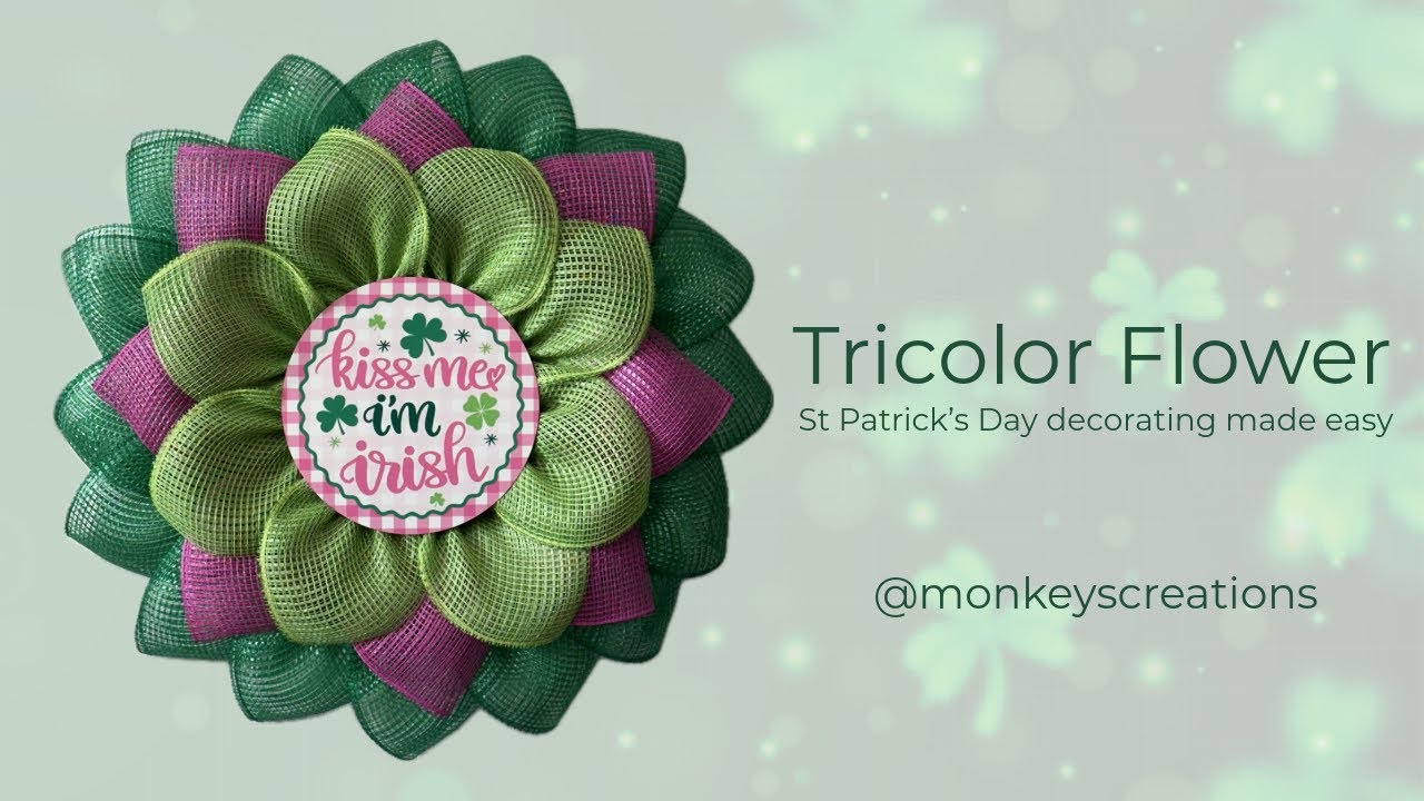 EASY Tricolour Irish Flower: #wreath #craftideas #howto #stpatricksday