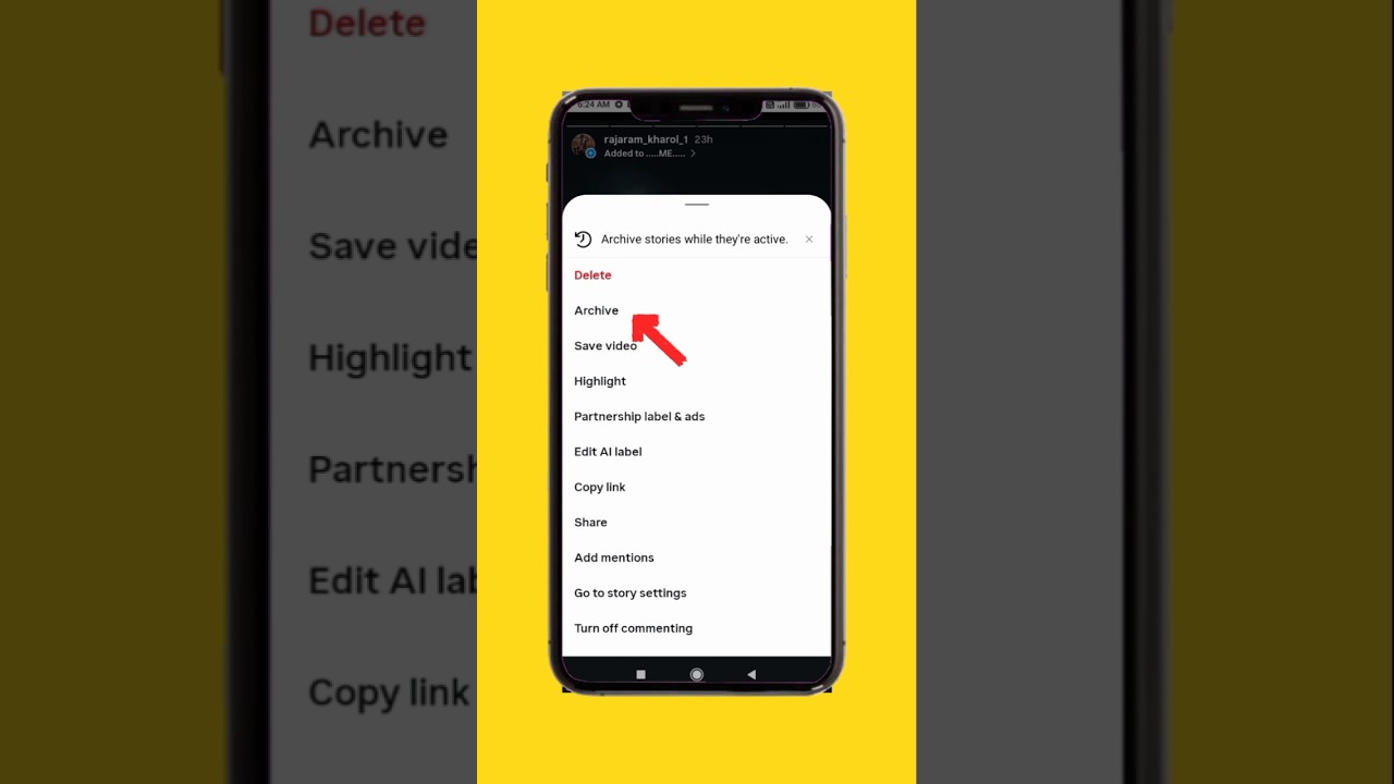 Instagram uploaded story ko archive kaise karen | How to archive Instagram story #techfrack#shorts