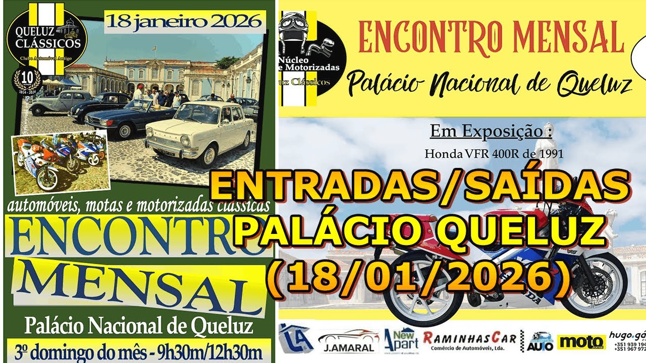 Queluz Clássicos (18/01/2026) - Entradas e Saídas do Evento