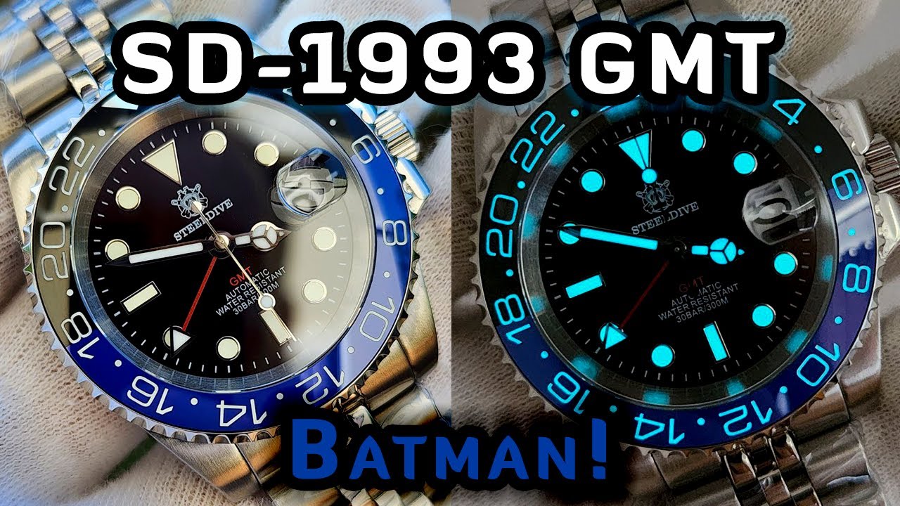 SteelDive SD-1993 GMT | Seiko NH34 | Сравнение Batman и Full Black