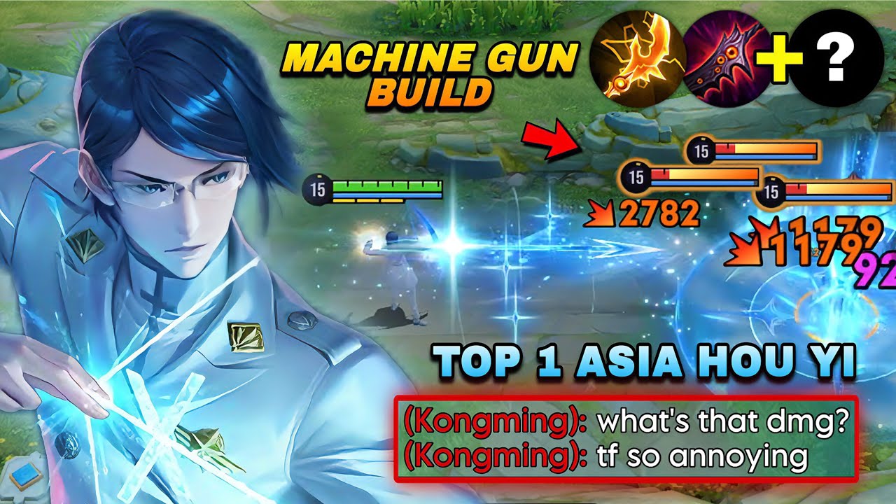 TOP 1 ASIA HOU YI MACHINE GUN BUILD CARRYING DARK SYSTEM TEAMMATES IN RANK! | HOU YI BUILD & ARCANA