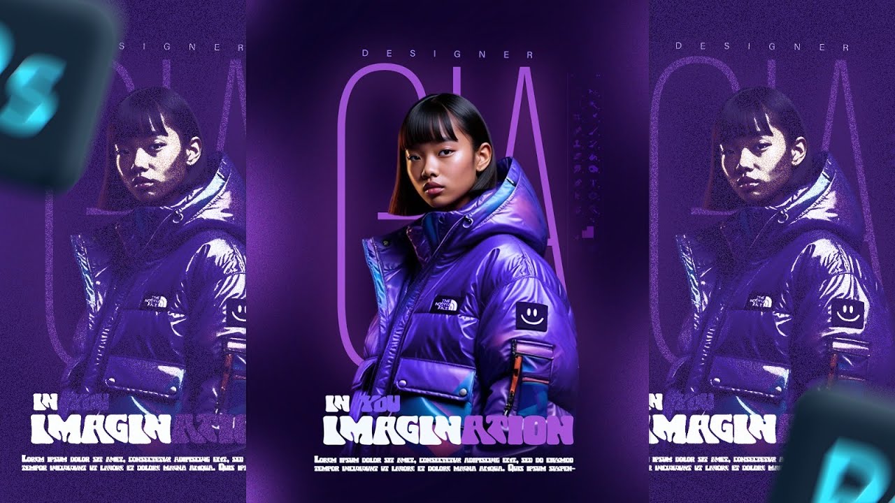 Neon Purple Puffer | Cinematic Portrait & Poster Design (Photoshop + Color Grade Tutorial)