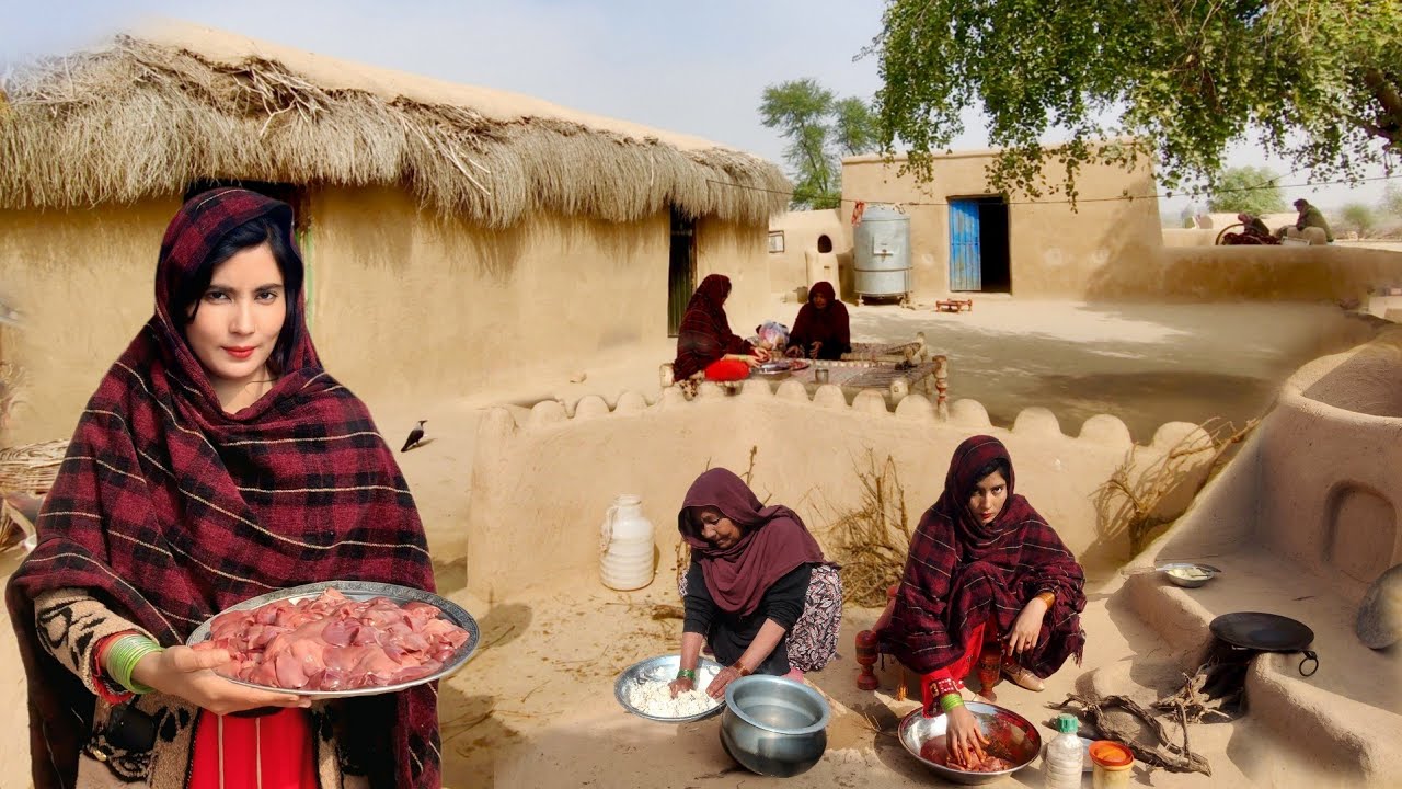 Beautiful Pakistani Village Women | Traditional Cooking in Desert Life || noreen komal