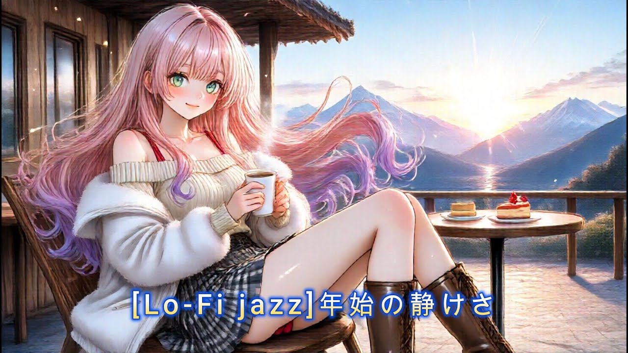 [Lo-Fi jazz][作業用BGM] 年始の静けさ｜70年代レトロジャズ×美少女イラストで癒しの1時間ロング｜チル・カフェ・ジャズ喫茶・集中BGM