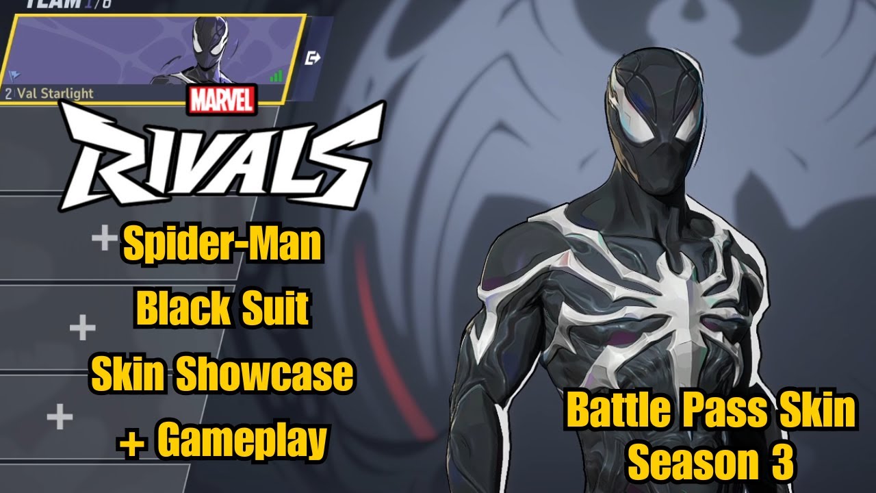 Spider-Man | Black Suit Battle Pass Skin Showcase | Marvel Rivals Gameplay Season 3