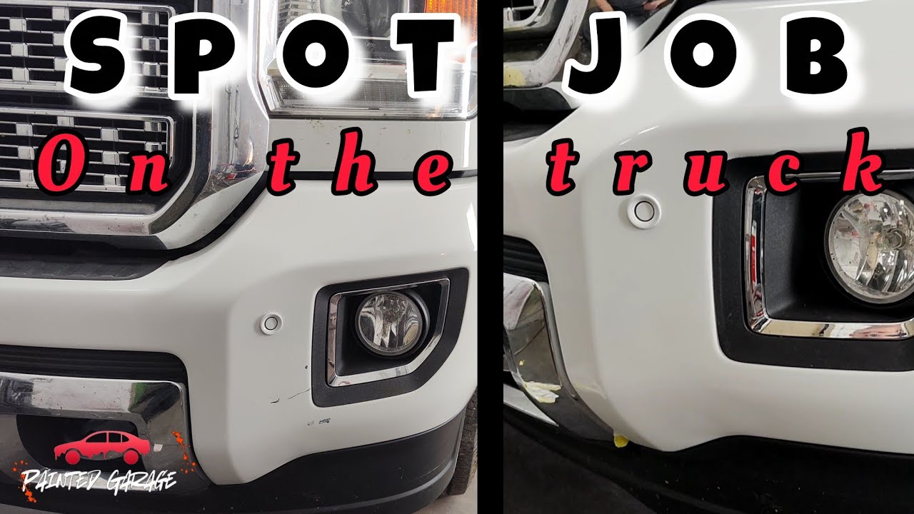 Painting a bumper corner without removing it from the truck.