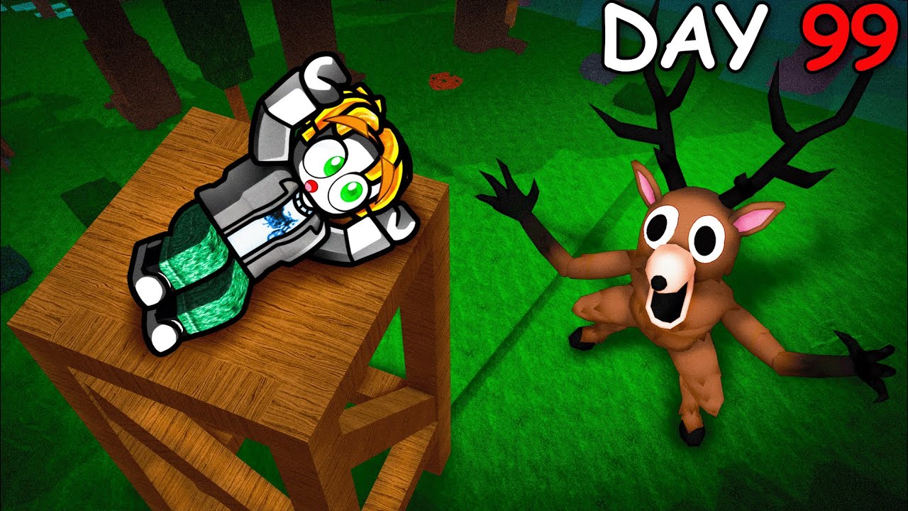I Made the TALLEST AFK Base to Survive 99 Nights in the Forest!