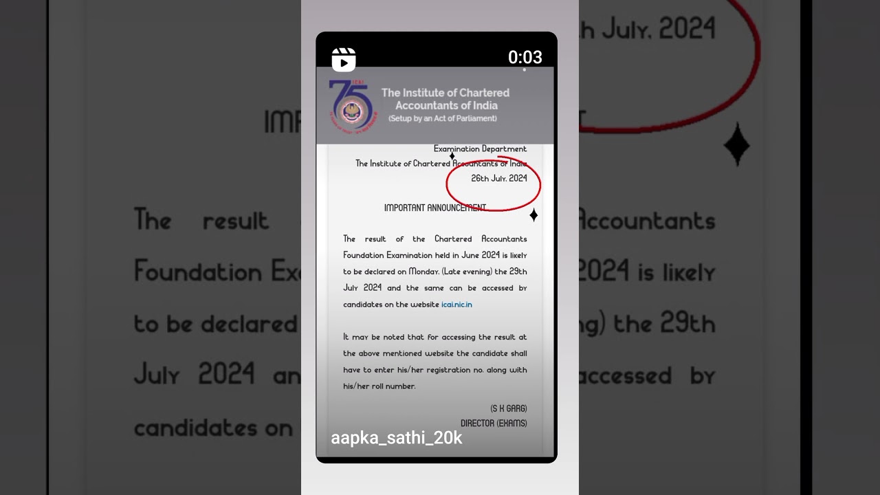 Ca foundation June 2024 result date late evening 