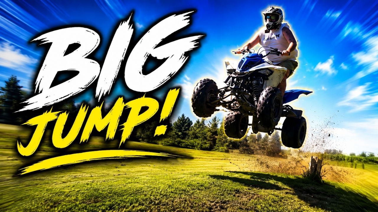 Прыгаю на своем новом Yamaha Raptor 700 через огромный трамплин!