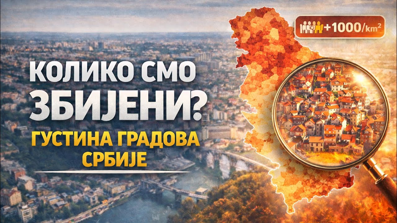 Gradovi Srbije rangirani po gustini naseljenosti