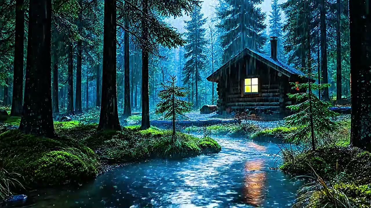Cozy Canadian forest Rain & Soft Thunder Healing Rain Sounds for Deep Sleep and Full Relaxation