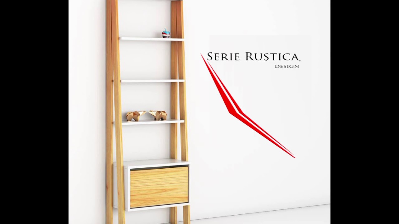 Estanteria biblioteca nordica escandinavo con Cajon Serie Rustica Design