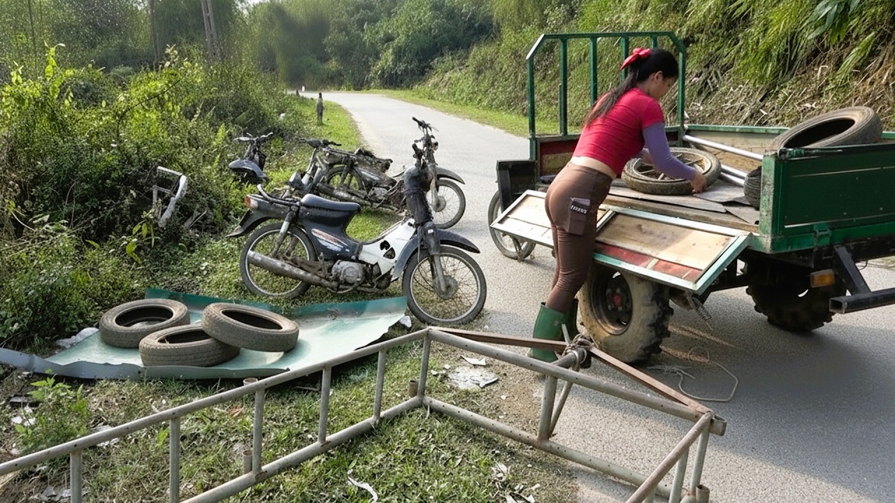 Talented Young Girl Rebuilds a Damaged Three Wheeled Vehicle to Its Original Factory Condition