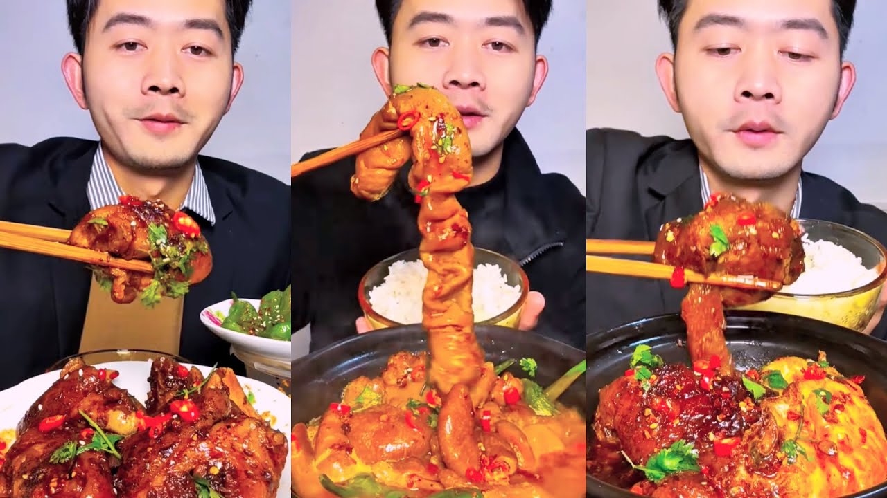 []Eat Sea Conch pig brain belly pork bone head pig#mukbang #edit #eating #food 
