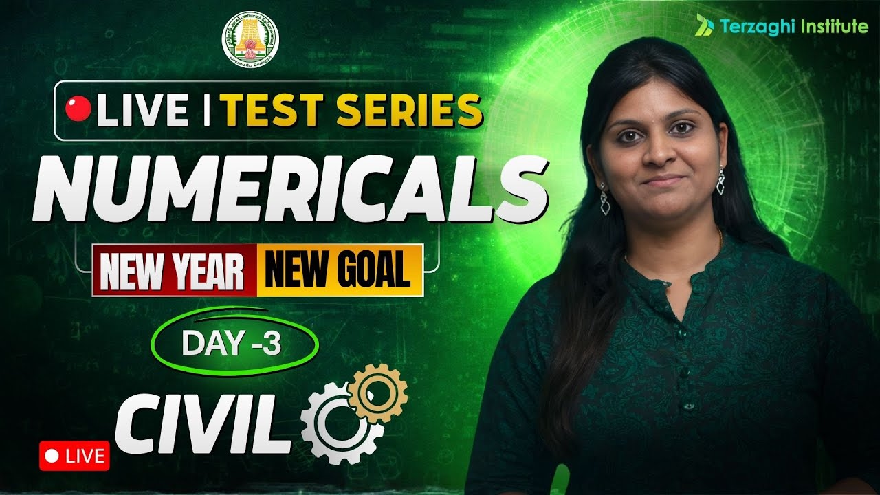 Kickstart 2026 🚀 | Civil - Numericals 🔥Live Test Series – Day 3 🎯 | Terzaghi Institute📚