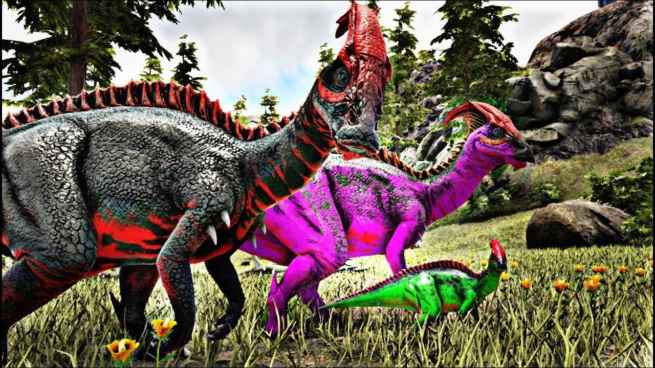 A FAM&Iacute;LIA DE PARASSAUROS *PERDI MINHA MAM&Atilde;E*-ARK SURVIVAL EVOLVED