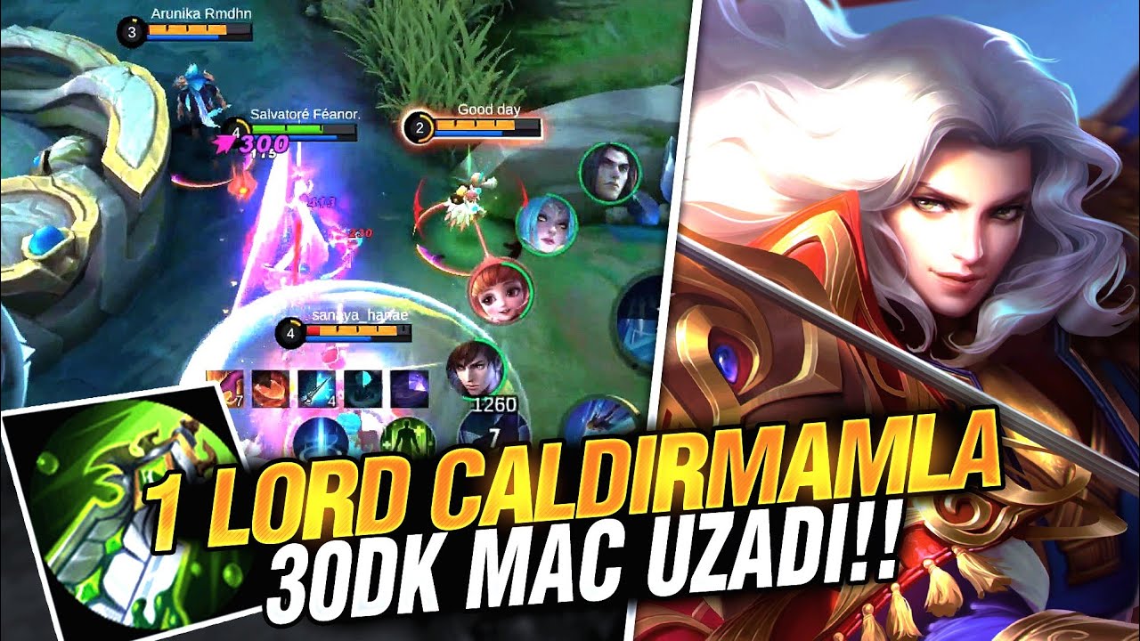 ULAAAAA 1 LORD ÇALDIRDIM 30DK MAÇ SÜRDÜ!! | Mobile Legends : BANG BANG | Lancelot