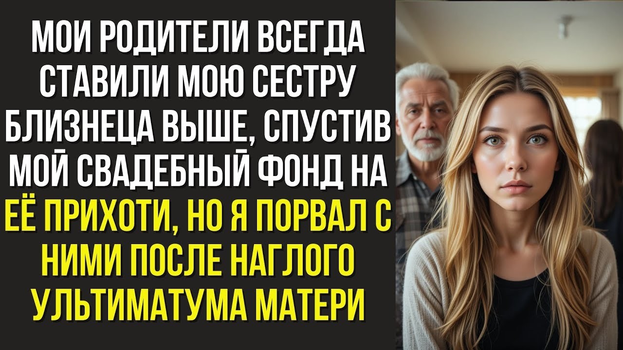 Мои родители всегда ставили мою сестру близнеца выше, спустив мой свадебный фонд на её прихоти