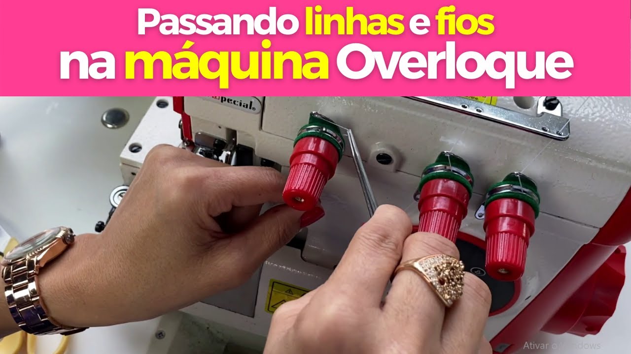 Aprenda a passar linha e fios na máquina overloque!