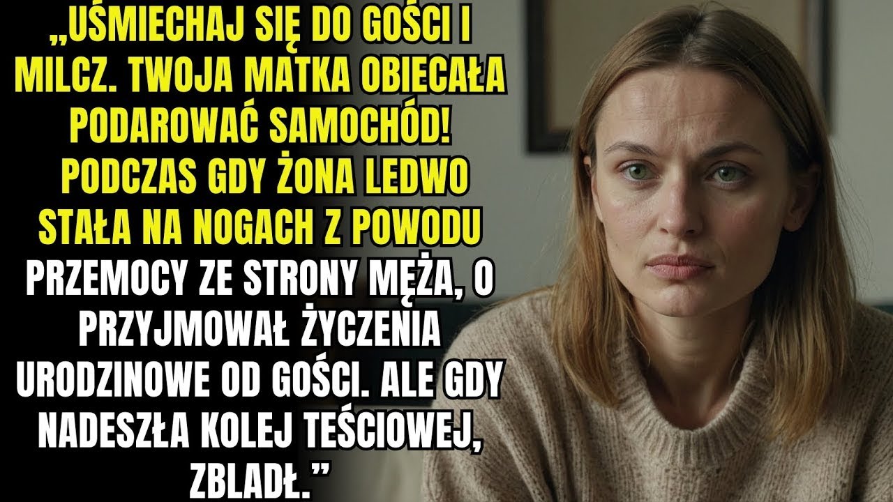 „Milcz o siniakach i uśmiechaj się!” — syknął mąż w dniu swoich urodzin  Teściowa spojrzała na twarz