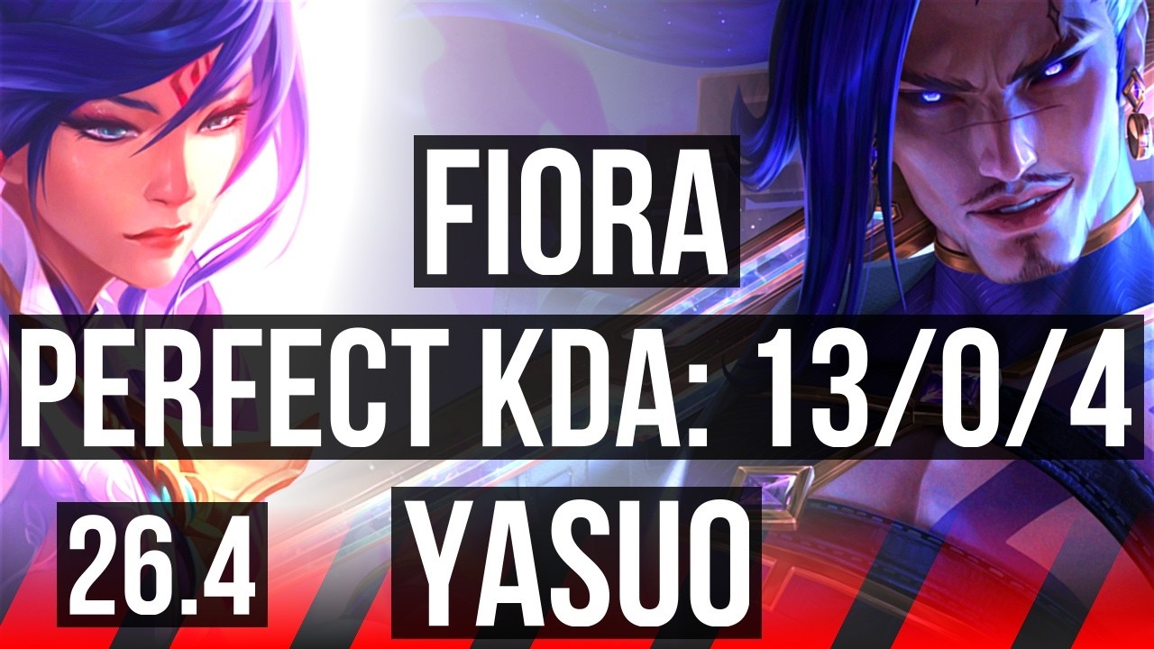 FIORA vs YASUO (TOP) | Perfect KDA: 13/0/4 | KR Master | 26.4