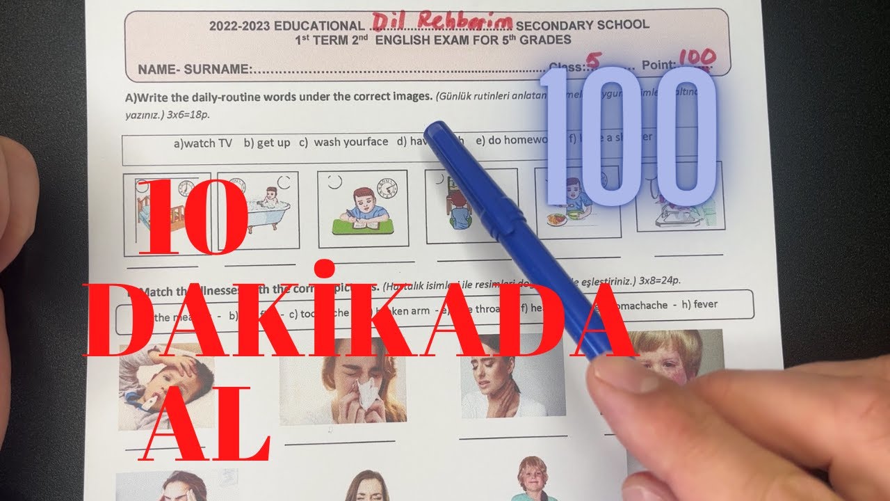 5. Sınıf İngilizce 1.Dönem 2. Yazılı Soruları ve Cevapları