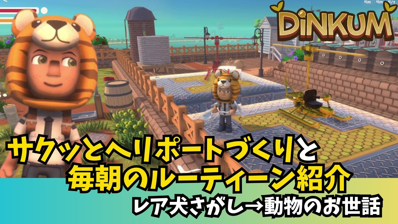 【Dinkum ディンカム】毎朝のルーティーン紹介 / サクッとヘリポートづくり　#ディンカム  #dinkum
