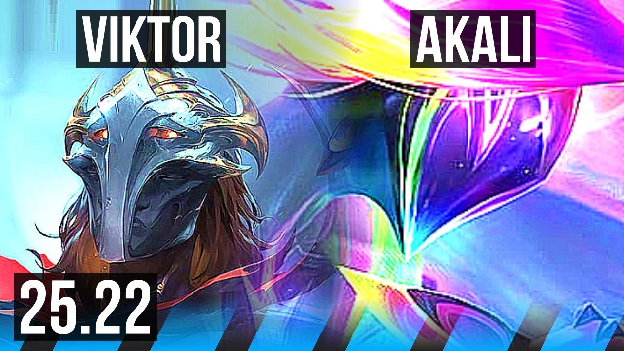 VIKTOR vs AKALI (MID) | Rank 7 Viktor, 10/3/12, Dominating | KR Challenger | 25.22