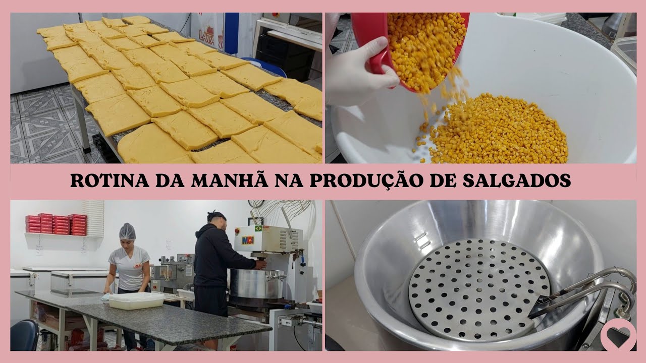 Nossa manhã na fabrica de salgados, produzindo casulo de milho