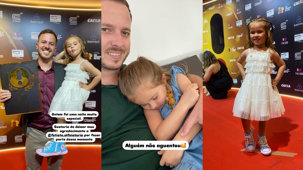 Flávia Louise e o papai já voltaram para casa depois da premiação do iBest
