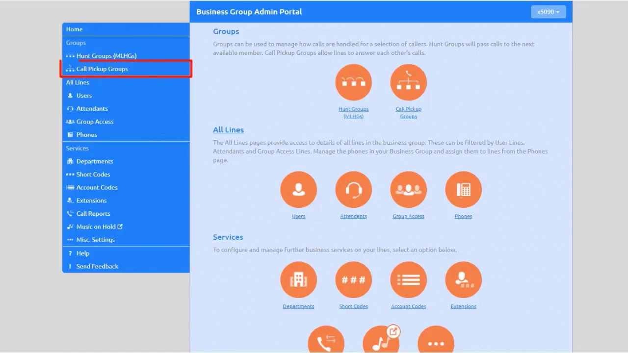 Setting Up Call Pickup Groups