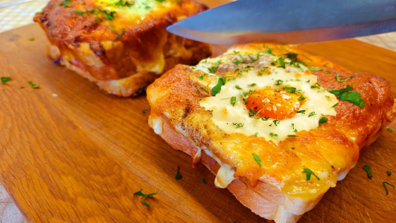 Хрустящие тосты с яйцом и сыром — простой и вкусный завтрак