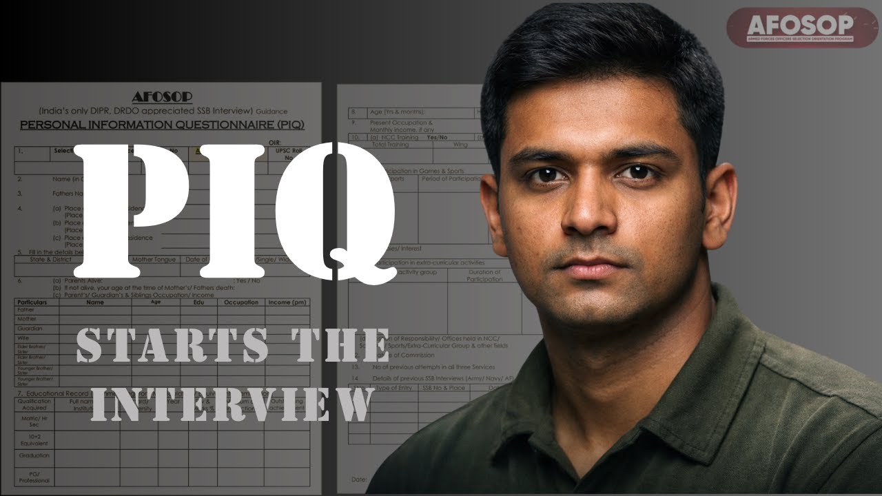 *SSB PIQ Explained: What the Interviewing Officer Actually Sees II by Lt Col Ganesh Babu II ex-GTO*