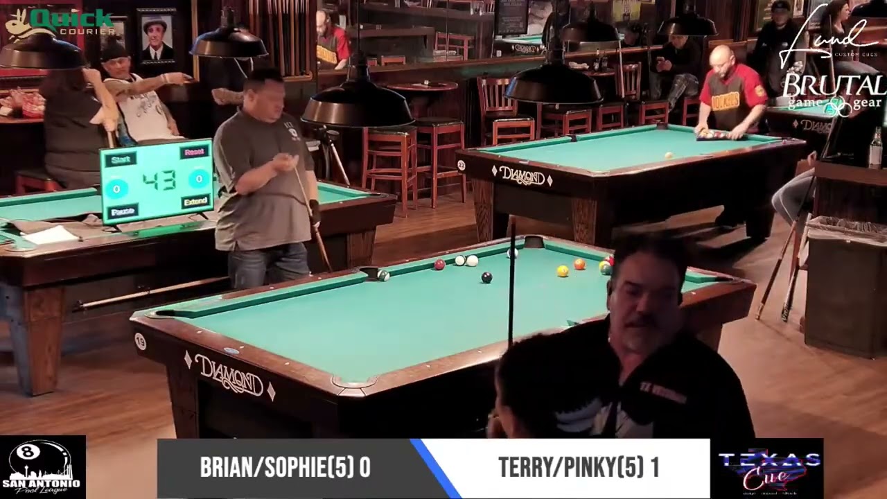 Brian/Sophie vs Terry/Pinky  :  Jack and Jill Quick Courier Pool Tour