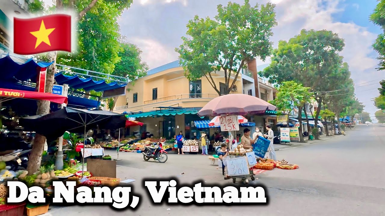 Sunny Day in Rainy Season 🌤️ Walking from Tourist Town to Local Market | Da Nang Vietnam