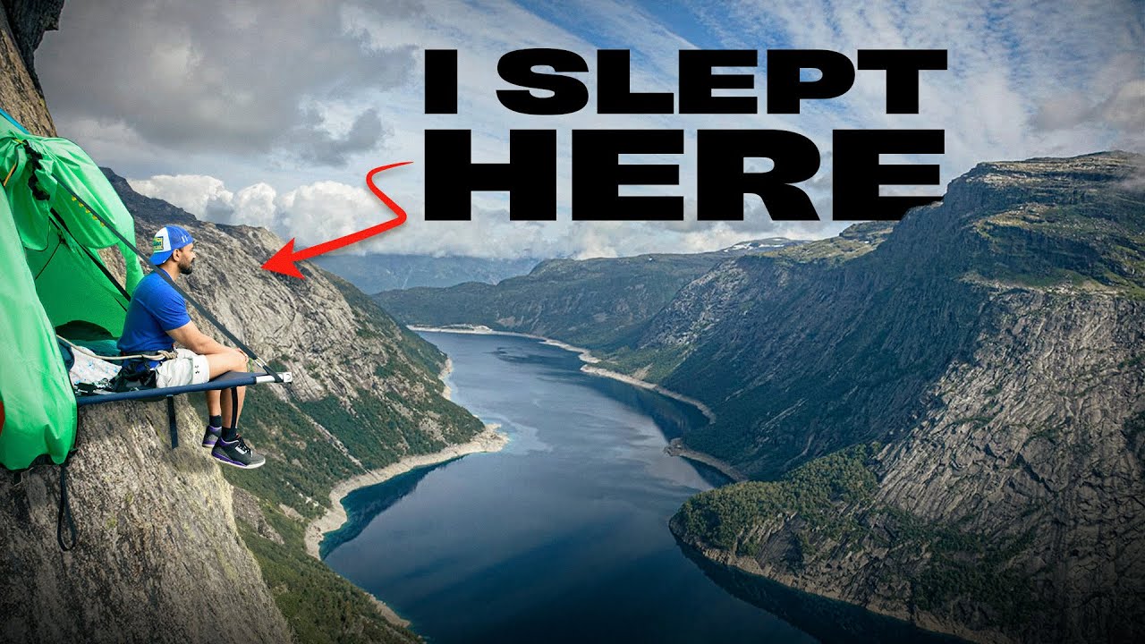 I Slept On Hanging Tent In Midnight Sun | 1500 Feet In Air | Norway | The Muscular Tourist
