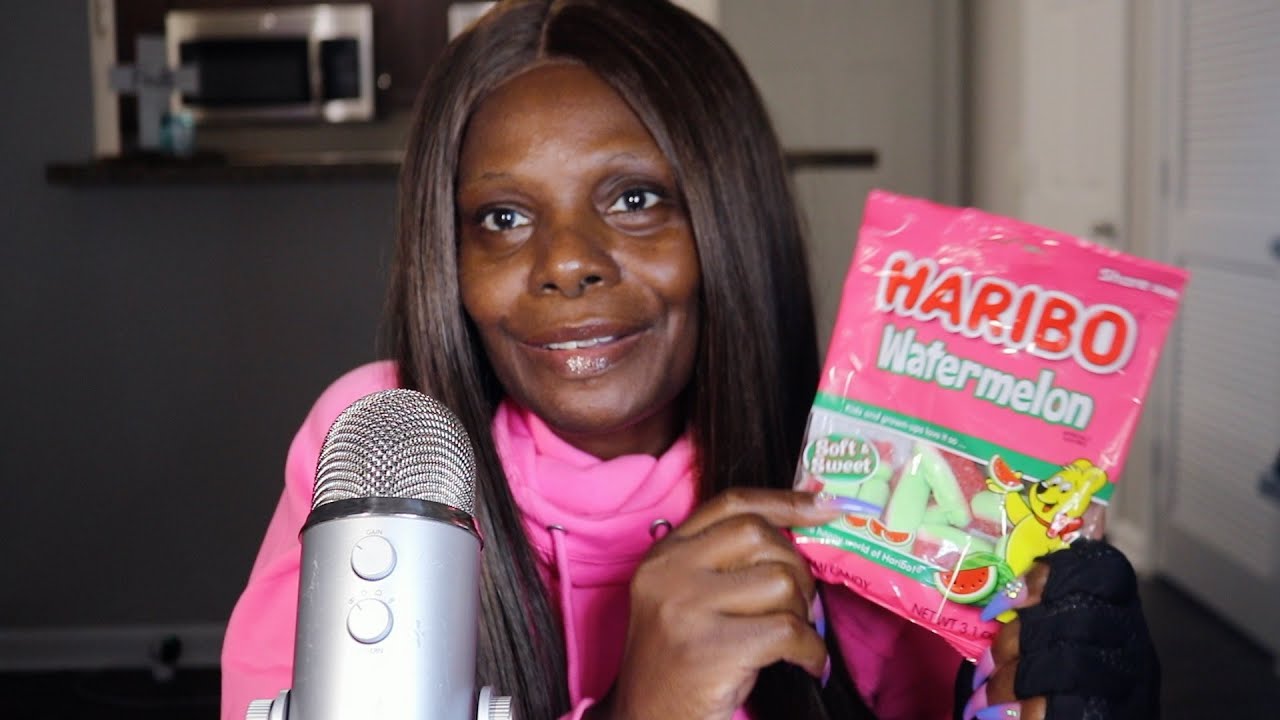 Haribo Ghummie Watermelon Sweet Treats ASMR Eating Sounds