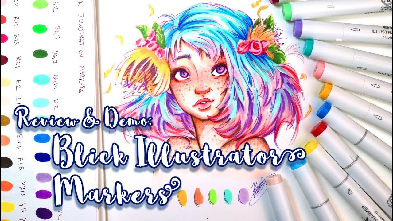 BLICK ILLUSTRATOR MARKERS - Review & Demo! - MissKerrieJ -