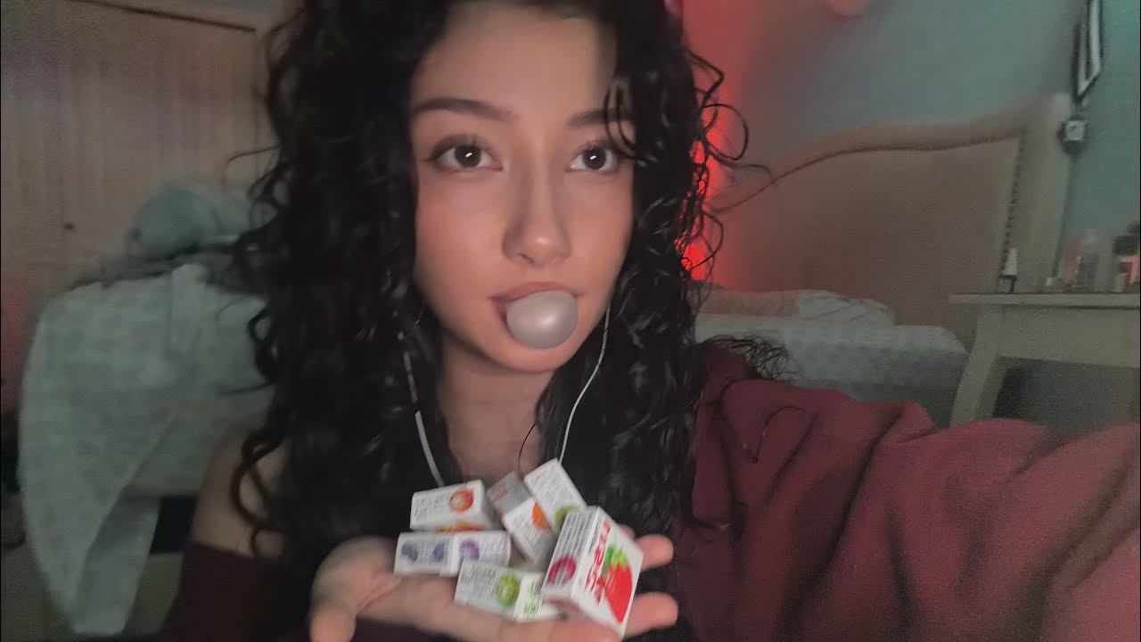 ASMR trying Japanese gum 🍓🍇🍎🍈