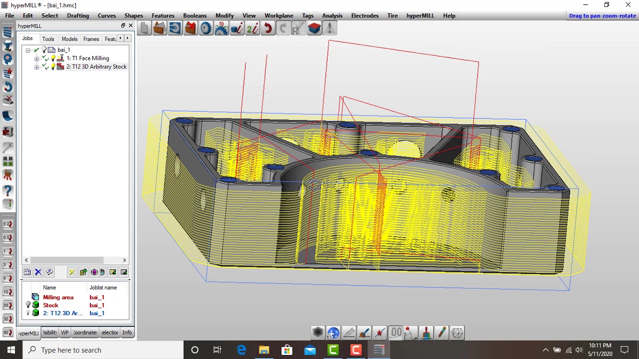 HyperMILL 5 axis tutorial: Lesson 1