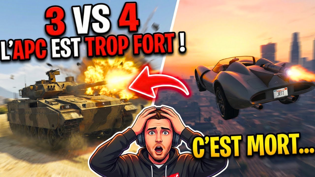GTA 5 ONLINE : SURVIVRE À 3 CONTRE 4 FACE À UN TANK ?! ON SE FAIT DÉTRUIRE ! 💥 Scramjet vs APC
