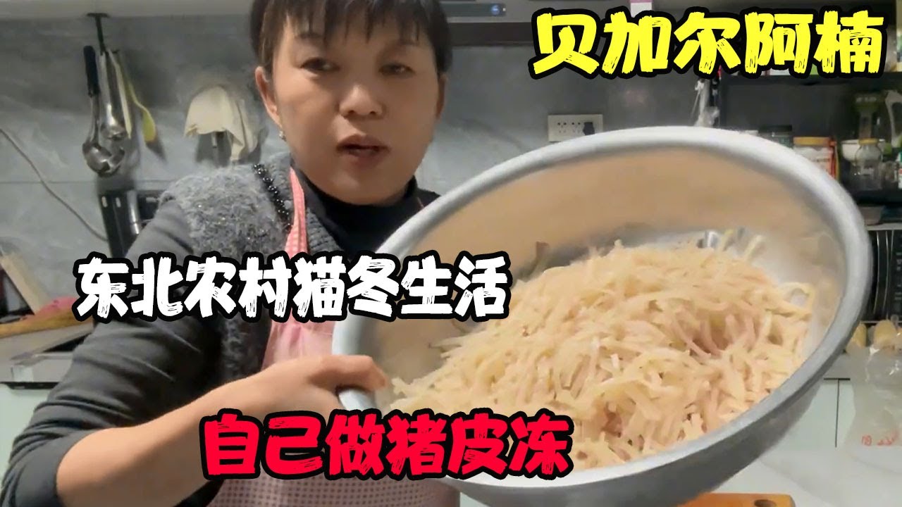 东北农村猫冬生活 自己做猪皮冻 #贝加尔阿楠 #贝加尔 #俄罗斯二哥 #贝加尔阿楠俄罗斯