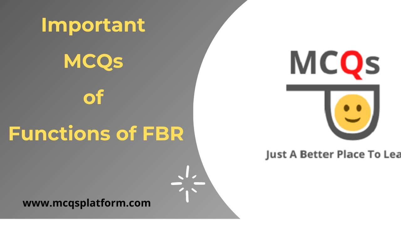 Important MCQs of Functions of Federal Board of Revenue | FBR MCQs | MCQs of FBR | IIRS MCQs